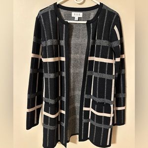 Elle Touch of Sparkle Black/Gray/Pink Long Sweater Size S $20